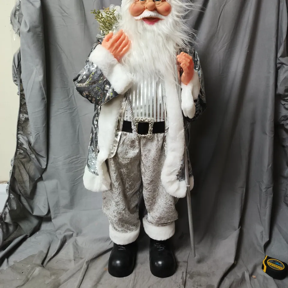 40 CM STANDING SANTA WITH SKIS CHRISTMAS DECORATION RRP £25.99