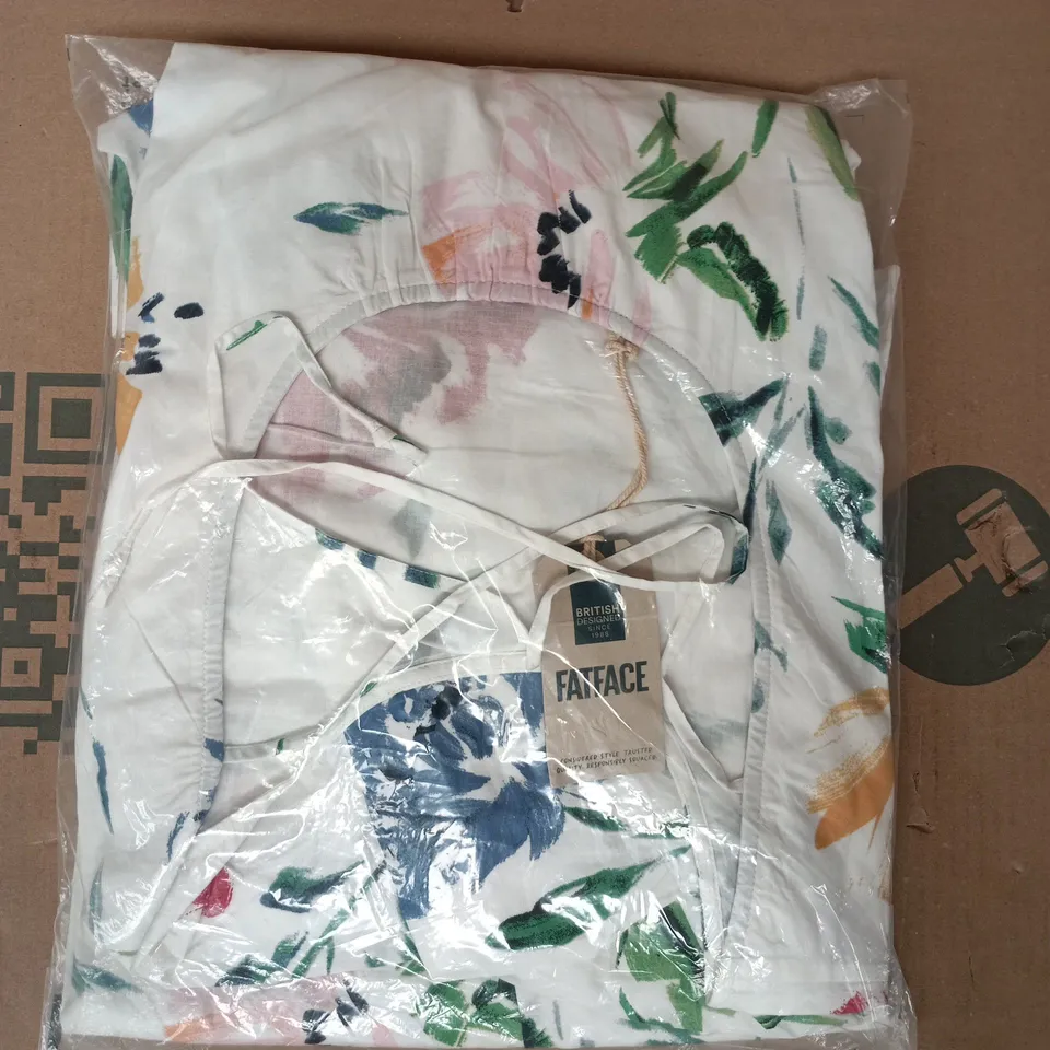BAGGED FATFACE DRESS IN WHITE/MULTI SIZE 16
