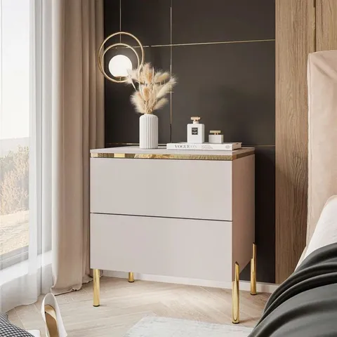 BOXED WAYFAIR UK AURORA II NIGHTSTAND - CASHMERE (1 BOX)