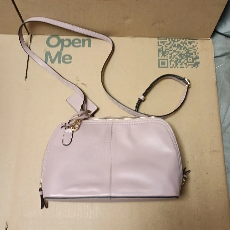 LILAC ASHWOOD DOUBLE COMPARTMENT GENUINE LEATHER CROSS BODY HANDBAG WITH SEPARATE PURSE