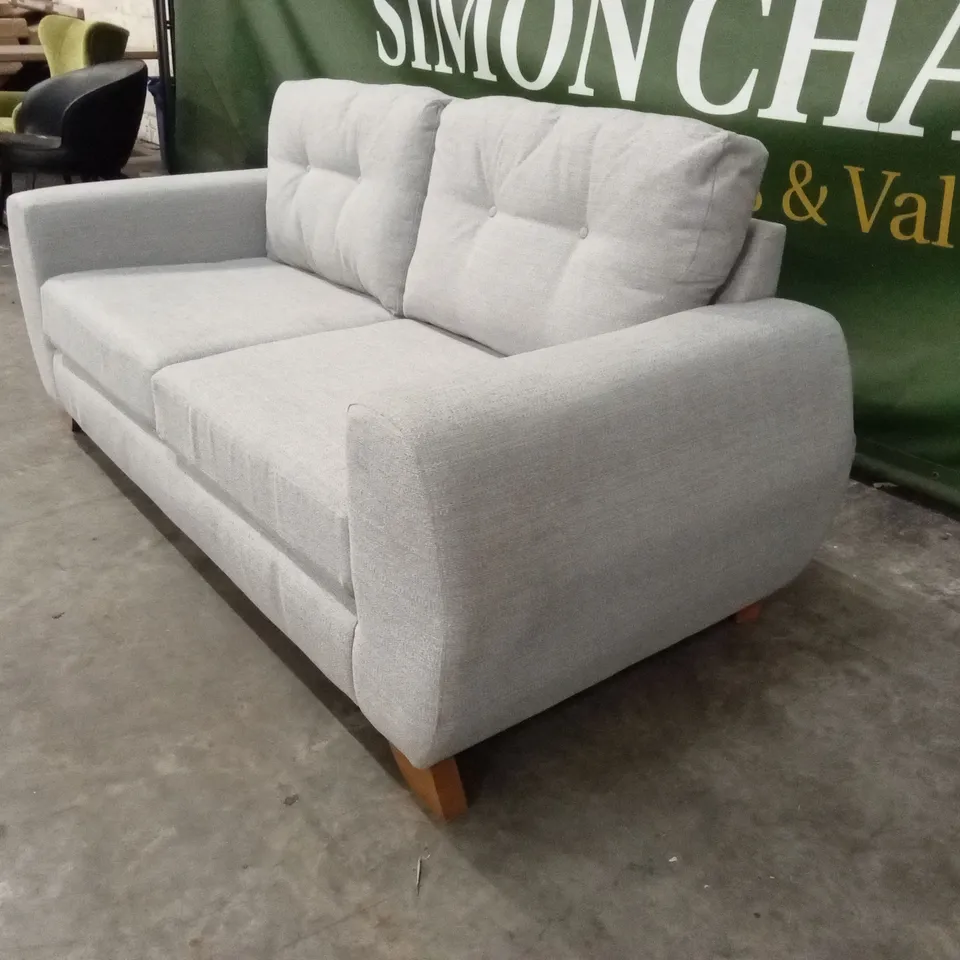 PRENT FABRIC 3 SEATER SOFA - SILVER RRP £799