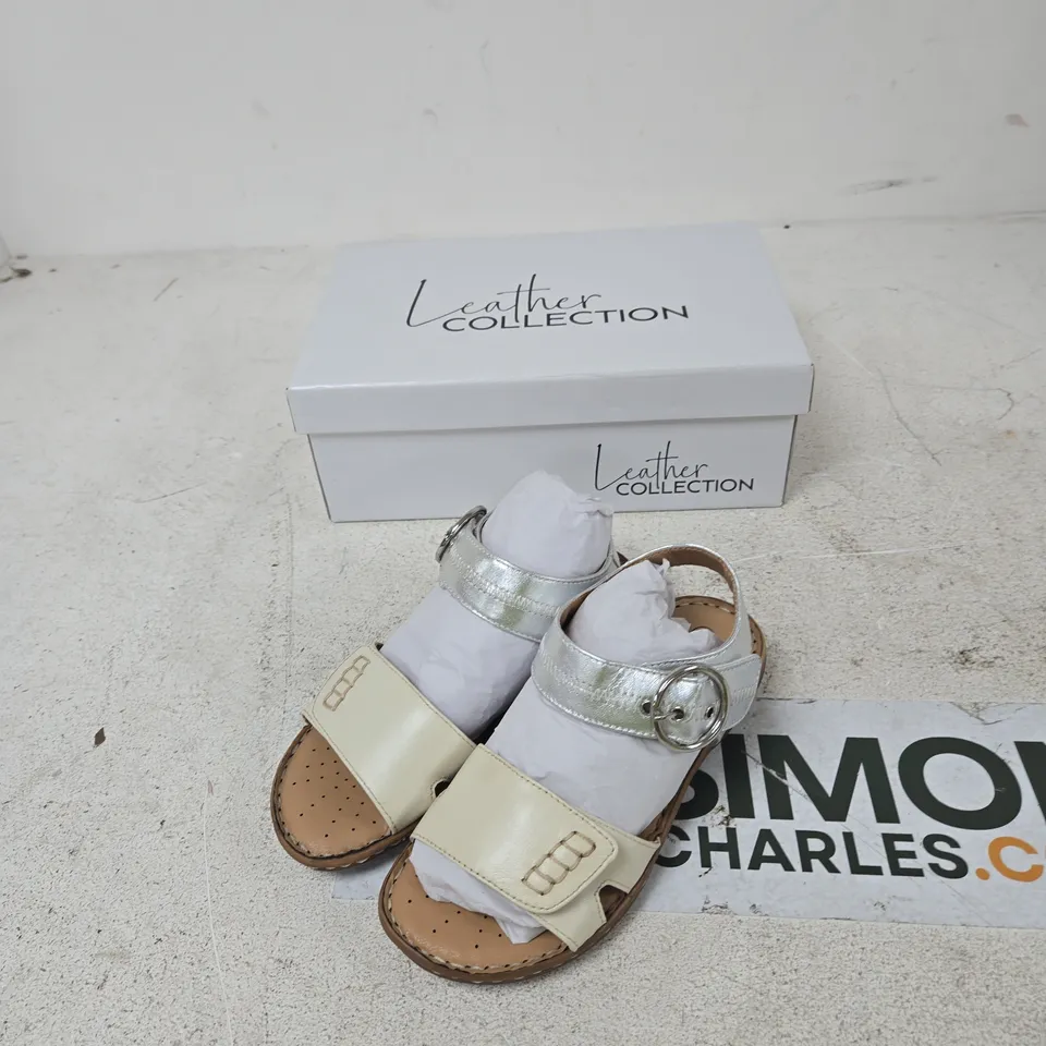 NATASHA LEATHER COLLECTION BEIGE SANDALS – SIZE 3