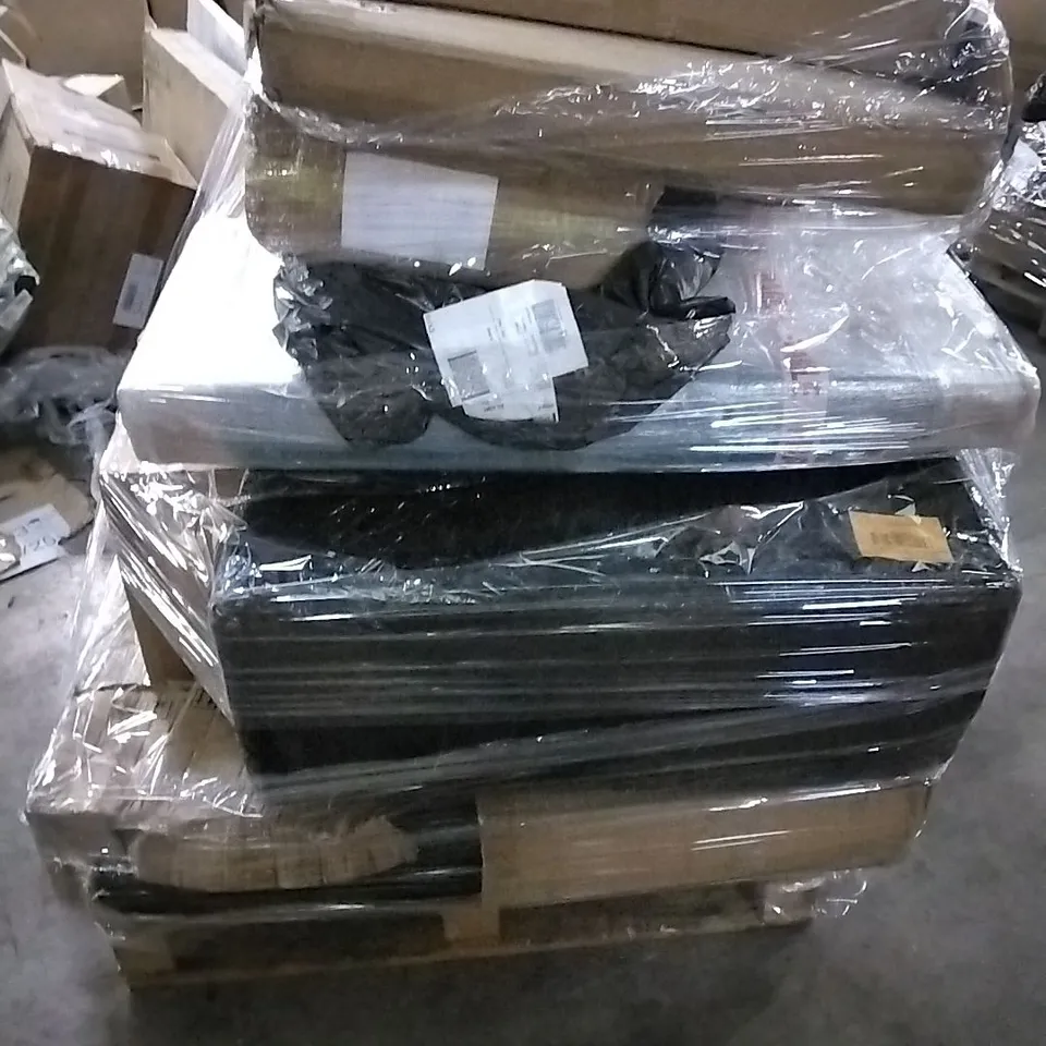 PALLET OF HOUSEHOLD ITEMS TO INCLUDE ELECTRIC CLOTHES AIRER, SUITCASE, GLASS JARS AND OTHER ASSORTED ITEMS...