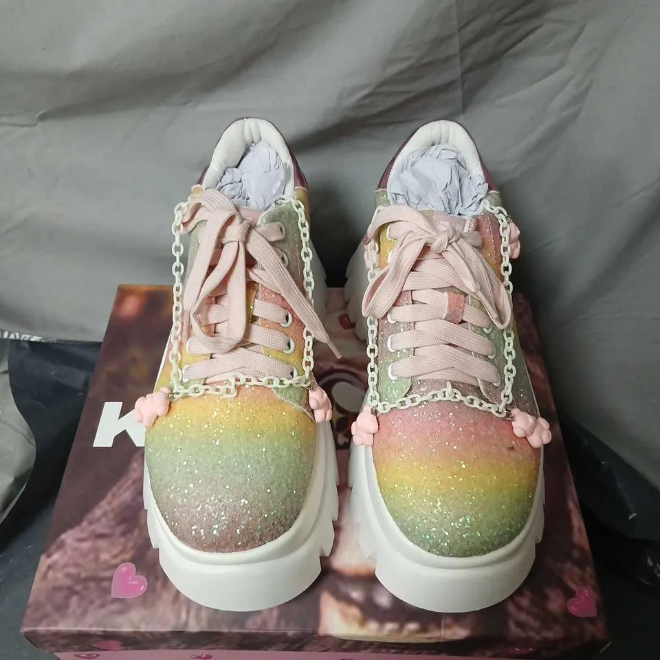 BOXED KOI POPPING CANDY GLITTER TRAINERS - UK3