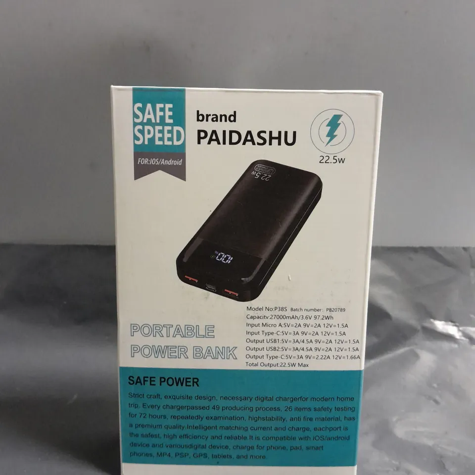 BOXED SAFE SPEED PORTABLE POWER BANK