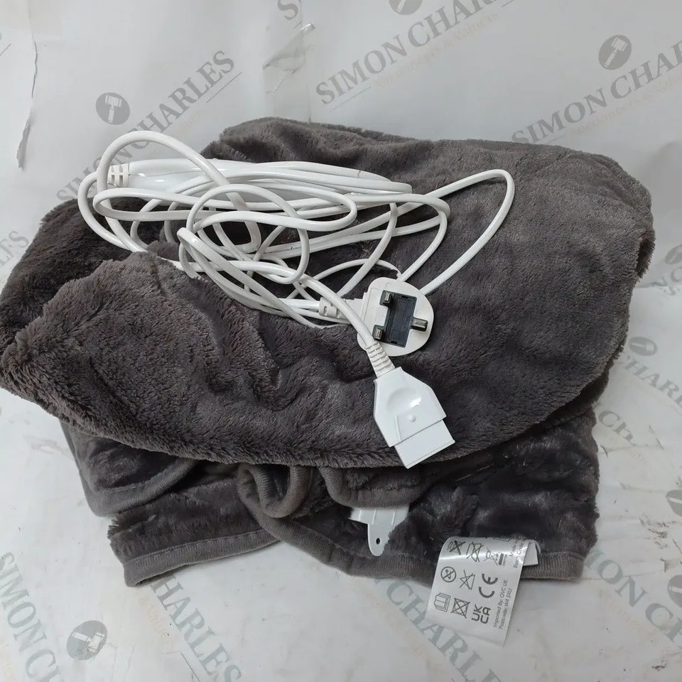 COZEE HOME VELVETSOFT HEATED THROW IN CHARCOAL 