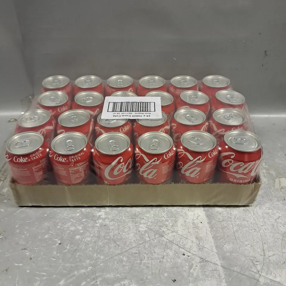 24 X ORIGINAL COCA-COLA CANNED DRINKS - 24 X 330ML