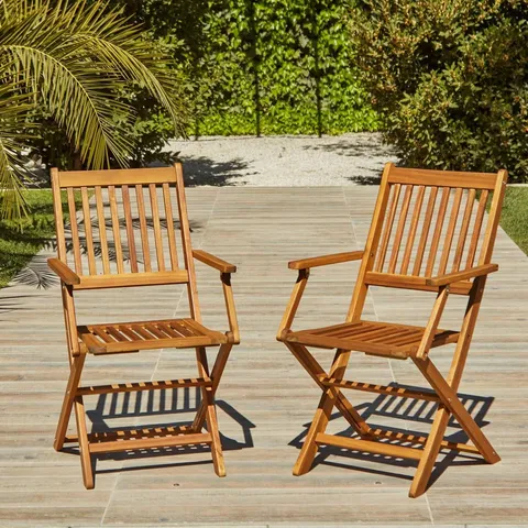 BOXED LUARA JAMES ASHBY WOODEN FOLDING CHAIRS - SET OF 2