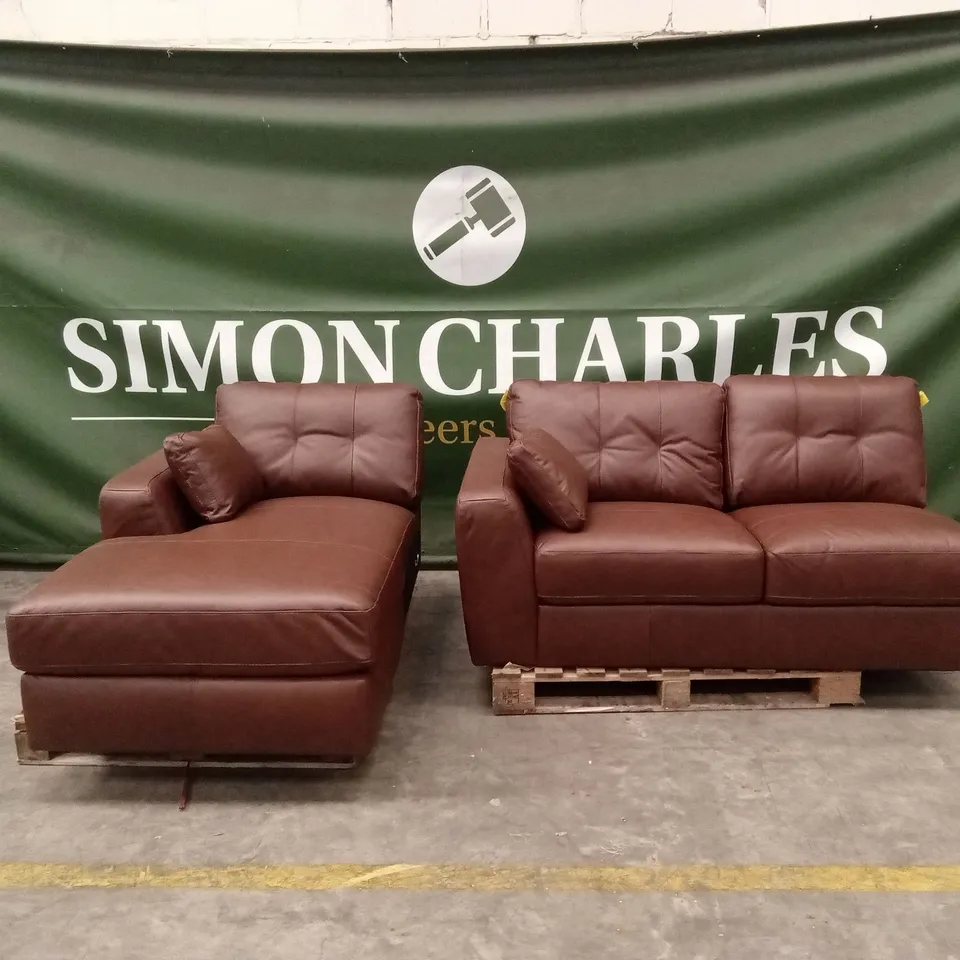 2 x ARDEN ITALIAN LEATHER CORNER CHAISE SOFA PARTS // INCORRECT FACING, DOESN'T MAKE A SET
