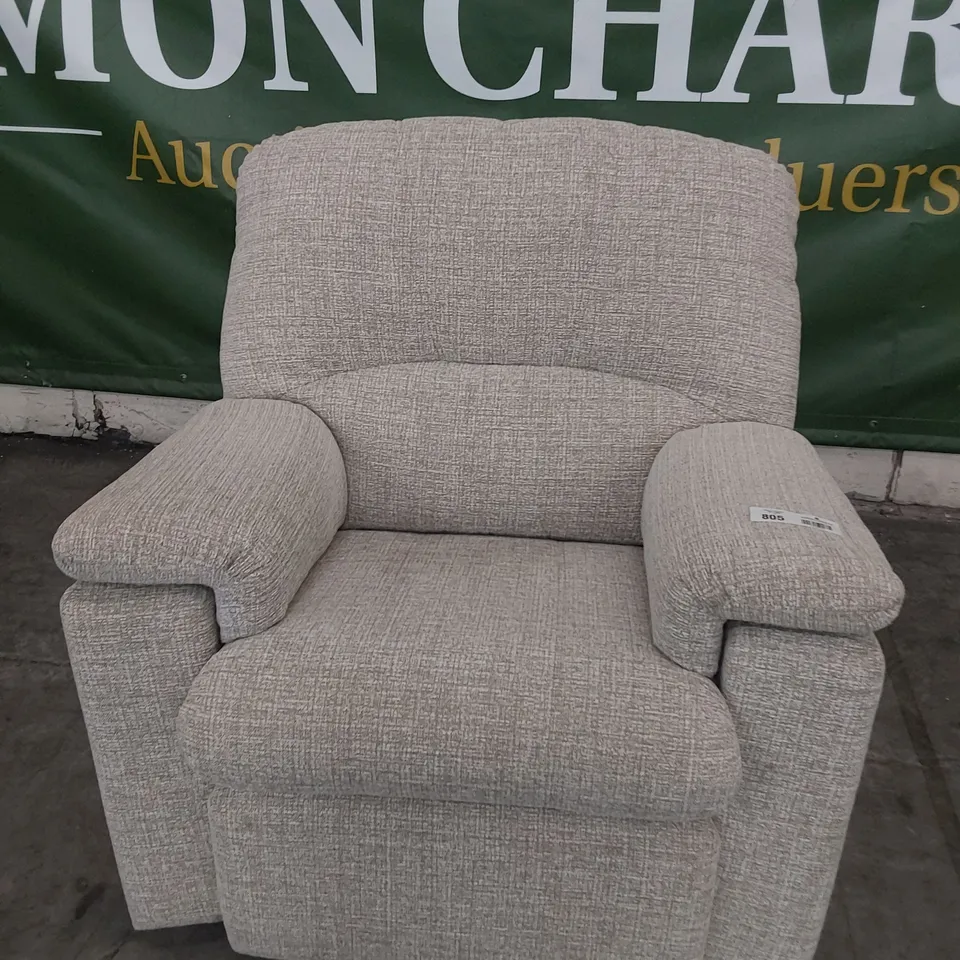 QUALITY BRITISH DESIGNER G PLAN CHLOE EASY CHAIR LOOM CLAY FABRIC 