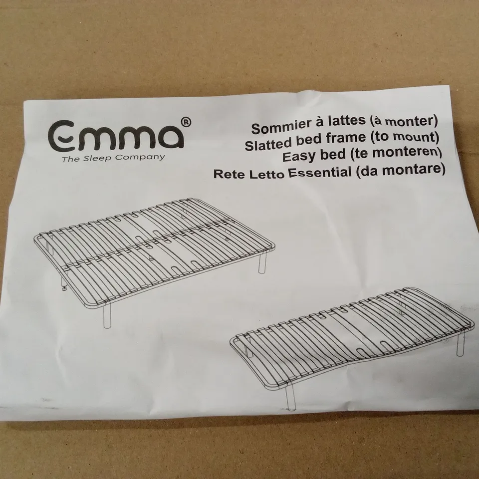 BOXED EMMA SLATTED FRAME BED - 120 x 190cm SMALL DOUBLE