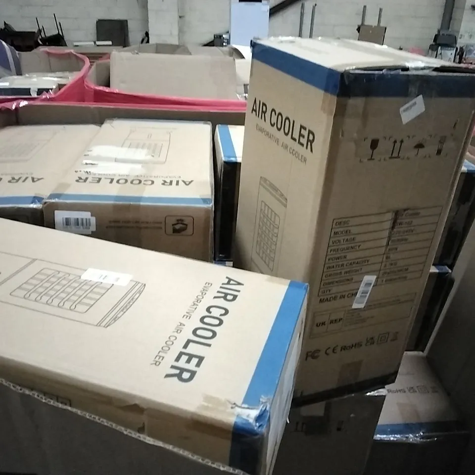 PALLET OF ASSORTED PRODUCTS AND HOUSEHOLD GOODS TO INCLUDE;AIR COOLER,TITAN VACUUM CLEANER,DOG BED