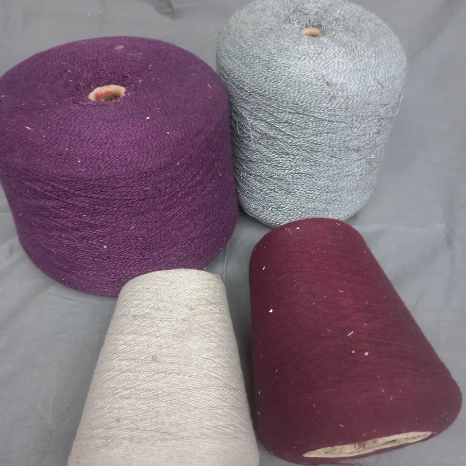 4 X YARN IN ASSORTED COLOURS & LENGTHS 