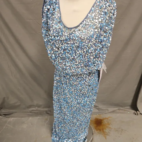 JS COLLECTION SEQUIN OCCASION DRESS IN CELESTIAL BLUE SIZE 8
