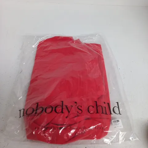 NOBODY'S CHILD RED LINEN MIDI DRESS, UK 8