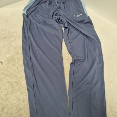 NIKE DRI-FIT JOGGING TROUSERS – NAVY WITH LIGHT BLUE PANELS, MEN'S SIZE XL