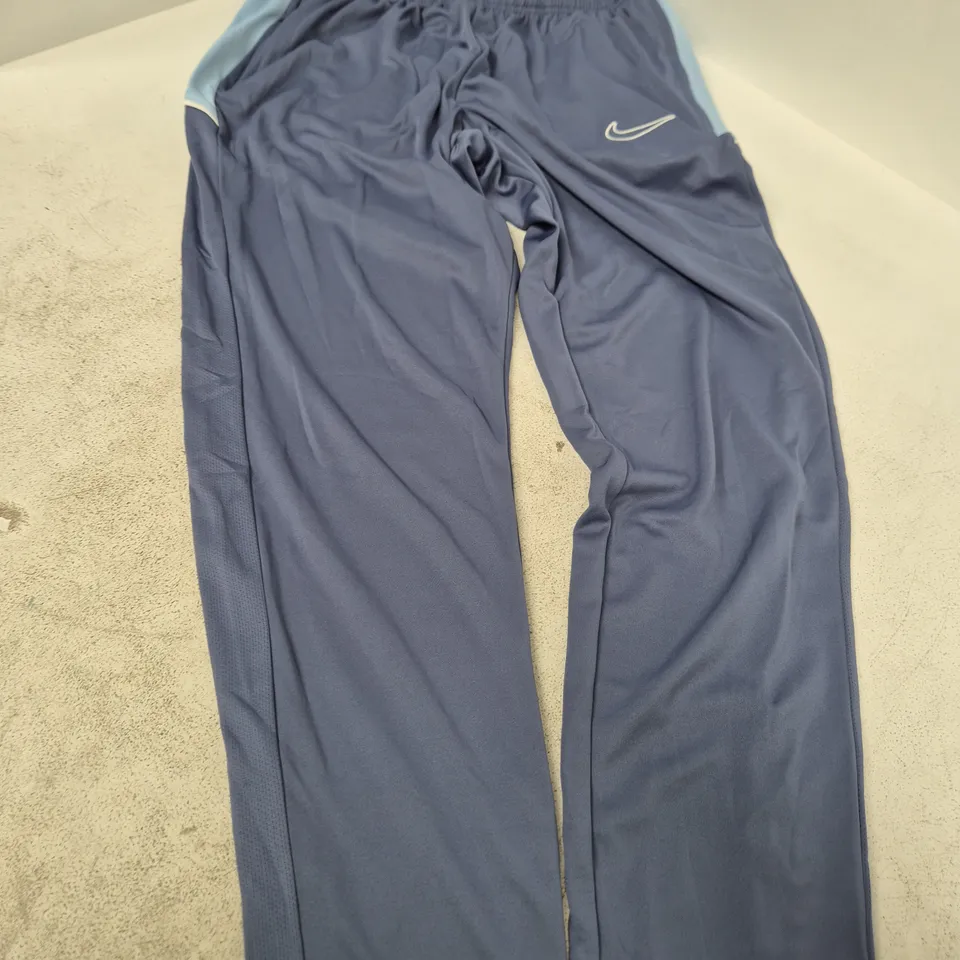 NIKE DRI-FIT JOGGING TROUSERS – NAVY WITH LIGHT BLUE PANELS, MEN'S SIZE XL