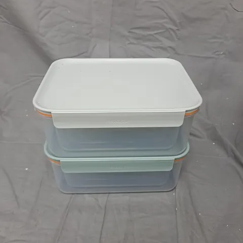LOCK & LOCK CLS PLUS N BLUE/GREY STACKABLE FOOD STORAGE CONTAINERS – SET OF 2