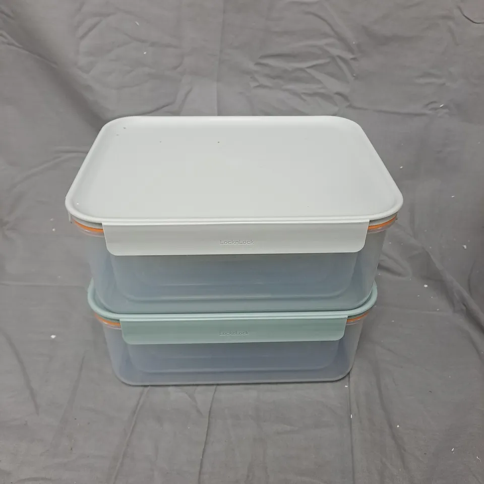 LOCK & LOCK CLS PLUS N BLUE/GREY STACKABLE FOOD STORAGE CONTAINERS – SET OF 2