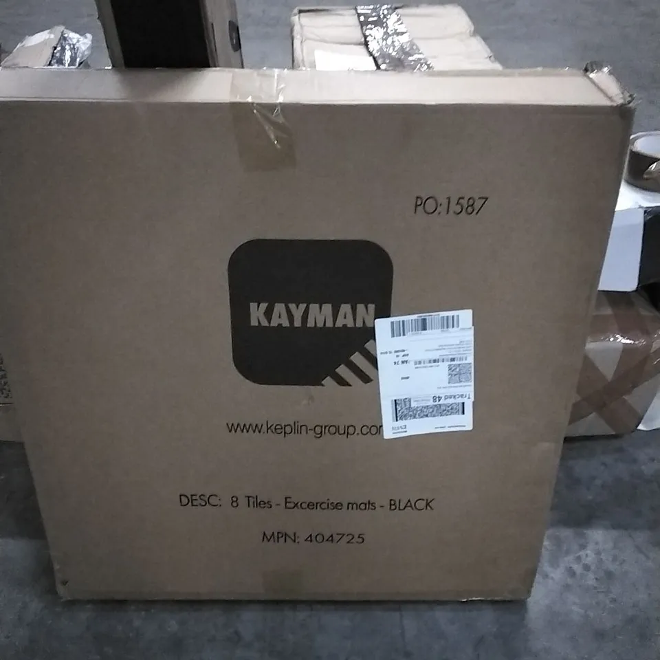 BOXED KAYMAN 8 TILES EXERCISE MATS - BLACK