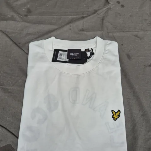 LYLE & SCOTT TARTAN HERITAGE GRAPHIC T-SHIRT - WHITE - SIZE 3XL