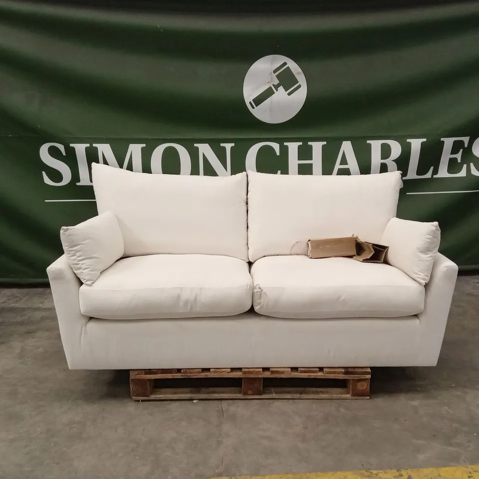 LANGDON 3 SEATER SOFA, CREAM HOUSE PLUSH FABRIC