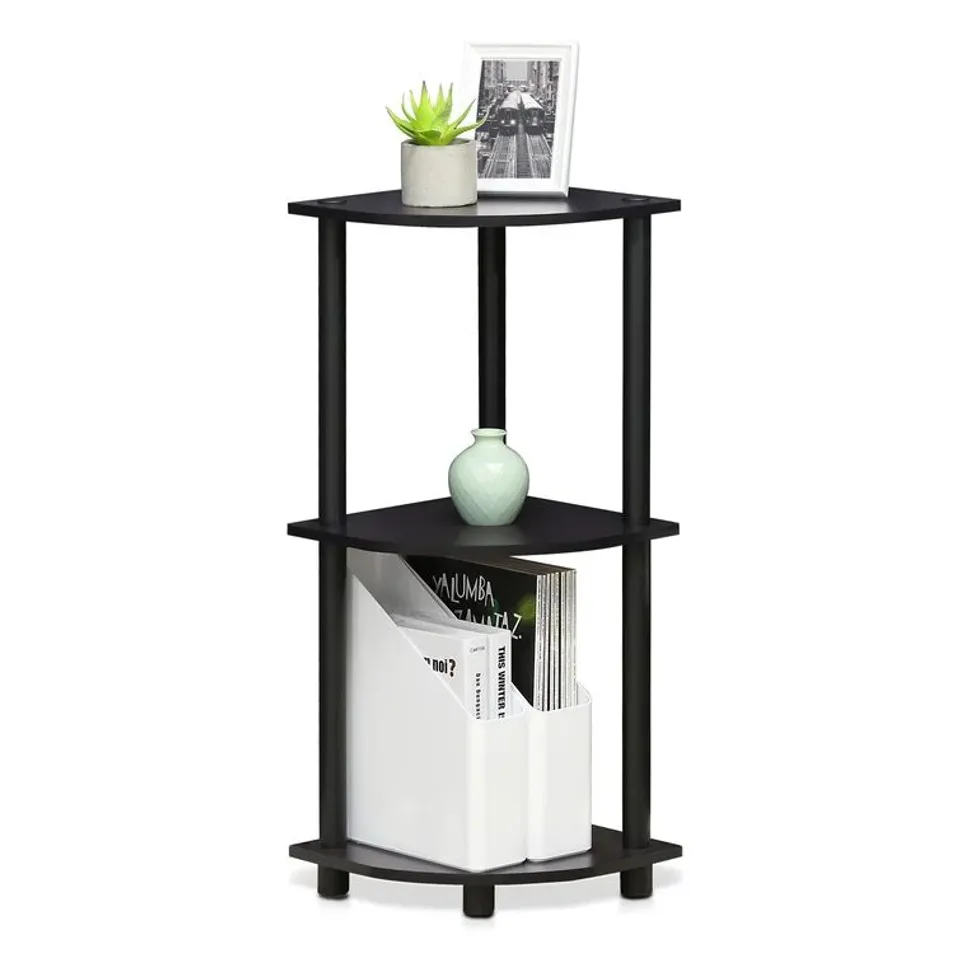 BOXED 75.18CM H 29.46CM W PLASTIC CORNER 3-TIER SHELF