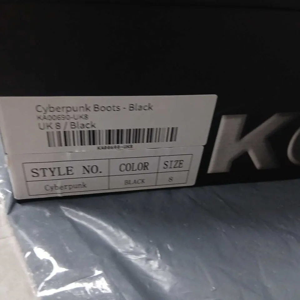 KOI CYBERPUNK BOOTS - BLACK, UK 8 (WOMEN) – STUDDED, SIDE ZIP