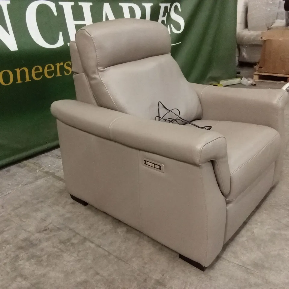 QUALITY DESIGNER ITALIAN MADE ADRIANO LUMBAR AND ELECTRIC RECLINER LEATHER ARMCHAIR