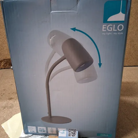 BOXED EGLO CARLO TABLE LAMP β E14, 460MM TALL,