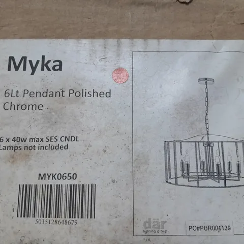 BOXED MYKA 6-LAMP PENDANT POLISHED CEILING LIGHT IN CHROME