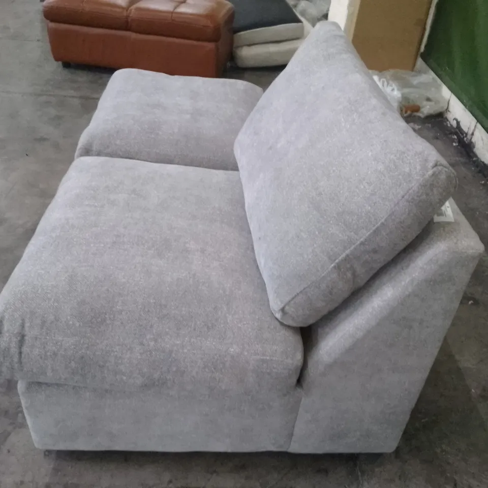 QUALITY DESIGNER 2 SEATER ARMLESS SOFA - GREY FABRIC