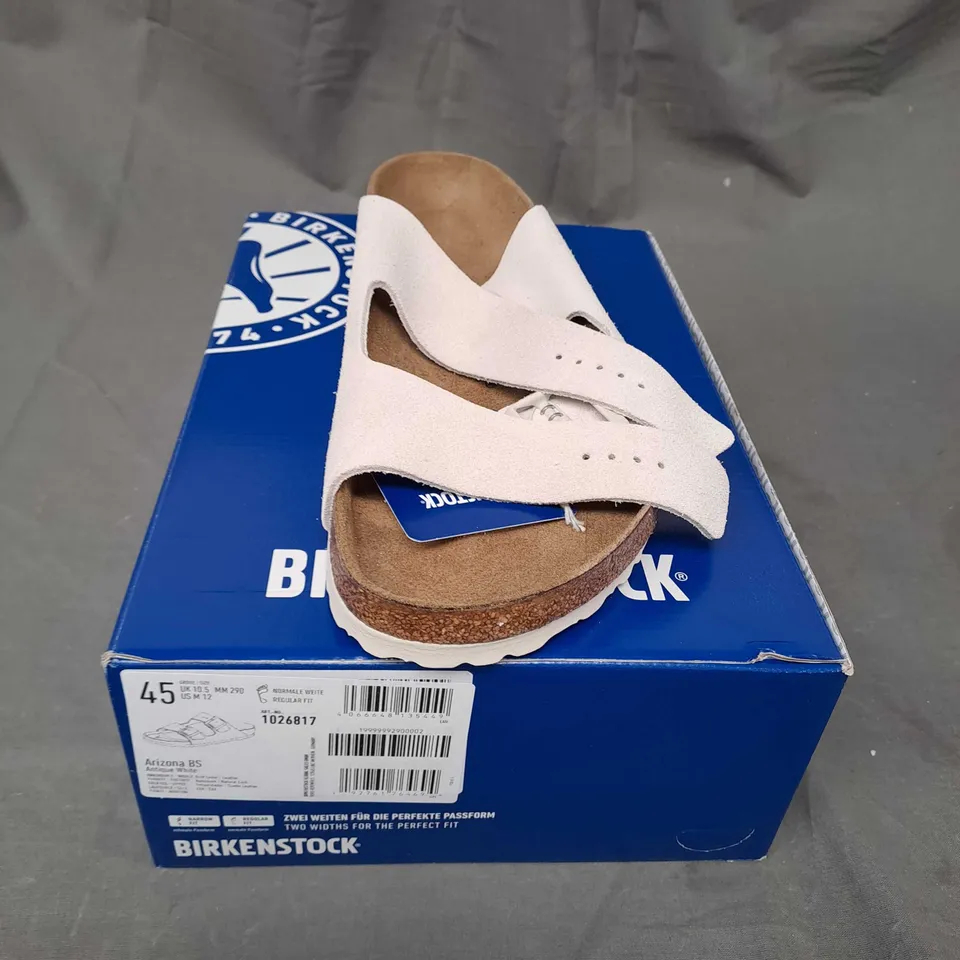 BOXED BIRKENSTOCK MEN'S ARIZONA SLIM-FIT SUEDE DOUBLE-STRAP SANDALS - UK SIZE 10