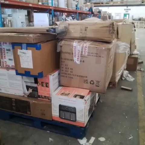 PALLET OF ASSORTED HOUSEHOLD GOODS AND PRODUCTS TO INCLUDE;AIR FRYER,PLAYPEN,VACUUM CLEANER,CLOTHING,FAN