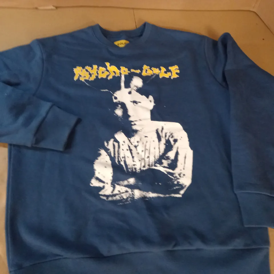 GOLF BLUE CREW NECK JUMPER - L