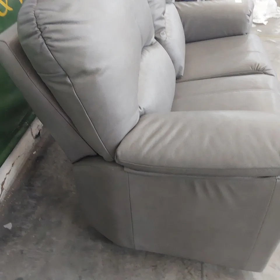 QUALITY BRITISH DESIGNER G PLAN CHLOE TWO SEATER SOFA DALLAS CHARCOAL LEATHER