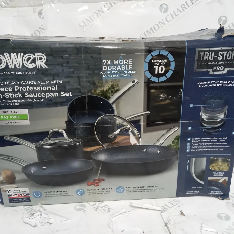 TOWER 5 PIECE PROFESSIONAL NON-STICK SAUCEPAN SET