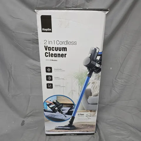 KEPLIN 2-IN-1 CORDLESS VACUUM CLEANER – BLUE, BOXED