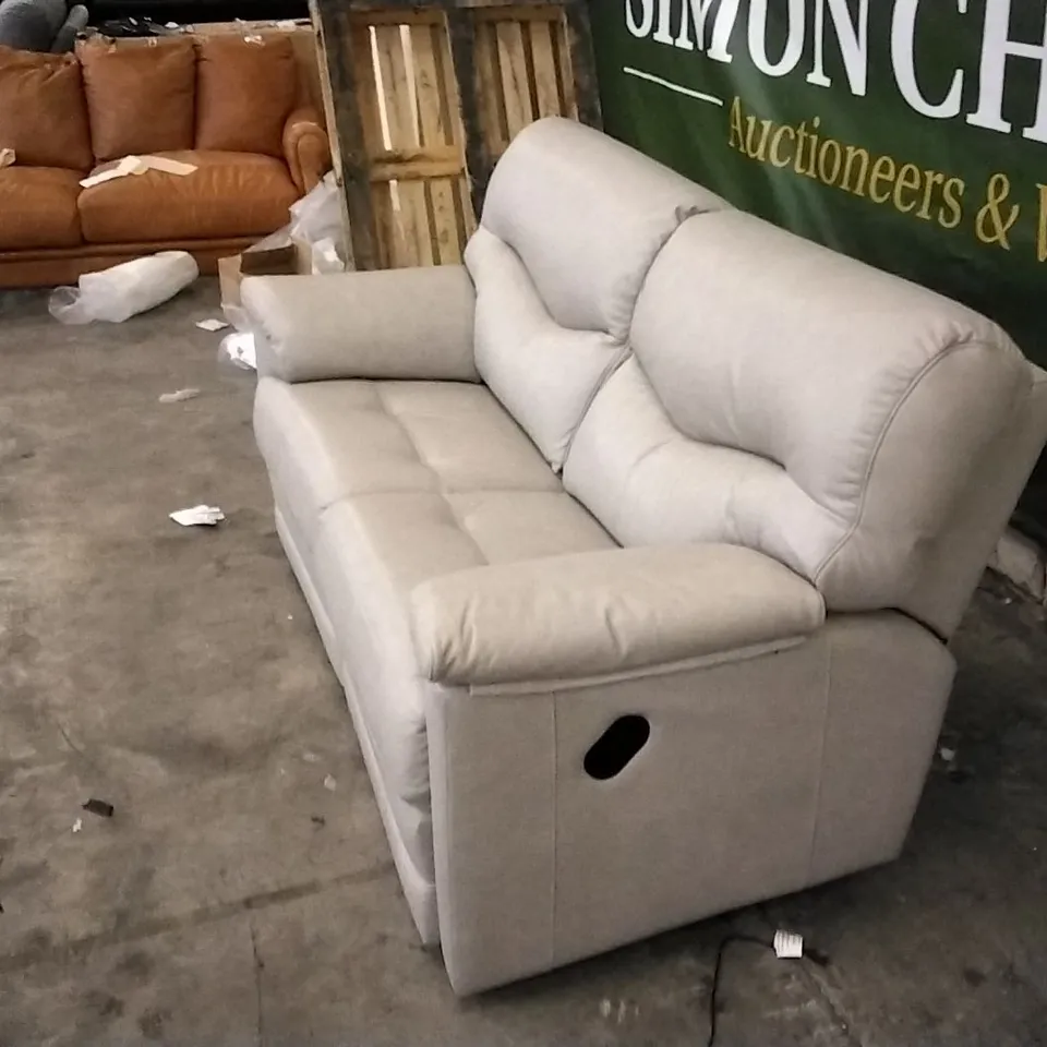 QUALITY BRITISH DESIGNED & MANUFACTURED G PLAN CREAM LEATHER ELECTRIC RECLINING 2 SEATER SOFA