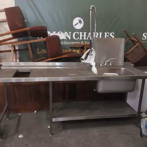 COMMERCIAL STAINLESS WORKTOP WITH SINK