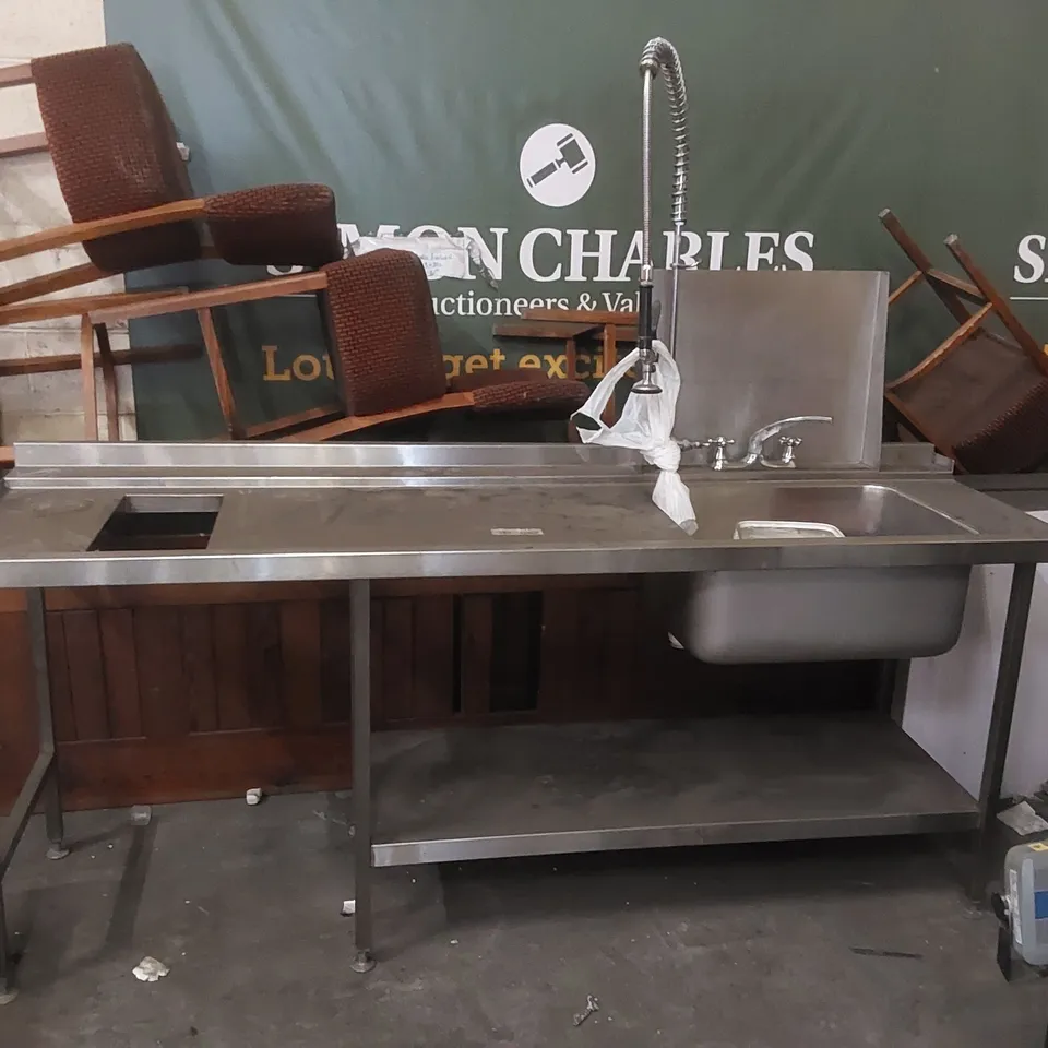 COMMERCIAL STAINLESS WORKTOP WITH SINK