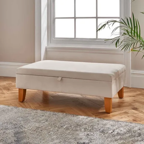 BRAND NEW BOXED HOMESDIRECT365 NATURAL STONE STORAGE BENCH