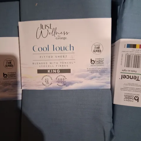 APPROXIMATELY 105 BRAND NEW JUST WELLNESS COOL TOUCH FITTED SHEETS IN ASSORTED SIZES