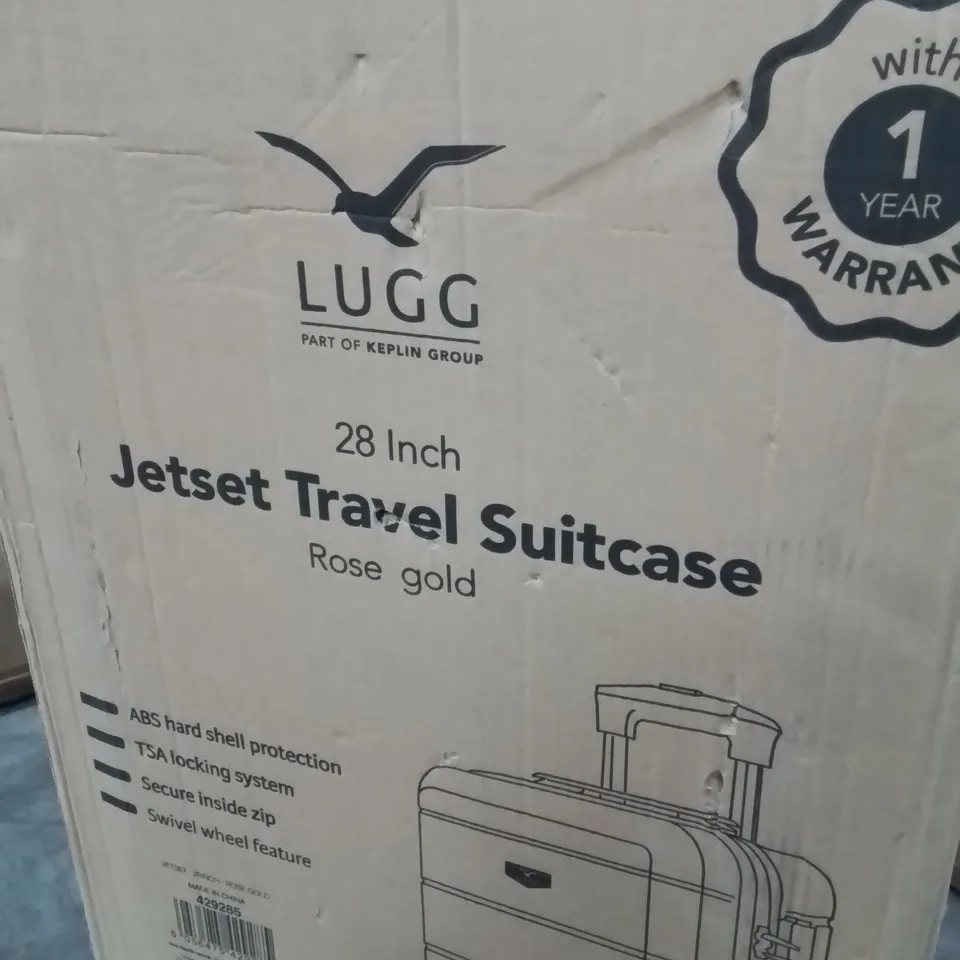 BOXED LUGG 28INCH JETSET TRAVEL SUITCASE ROSE GOLD 