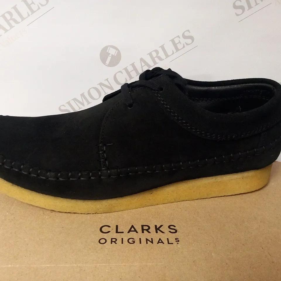 BOXED CLARKS ORIGINALS WEAVER BLACK SUEDE SIZE 9.5 