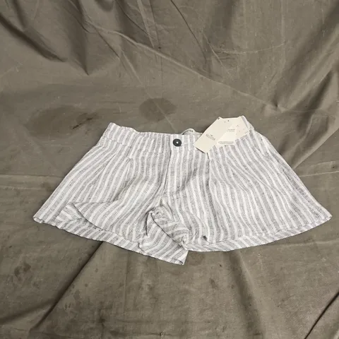 HOLLISTER LIVVY LINEN BLEND SHORTS IN NAVY STRIPE SIZE XXS