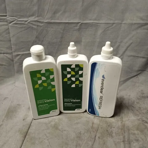 APPROXIMATELY 25 ASSORTED CONTACT LENS CLEANING PRODUCTS 