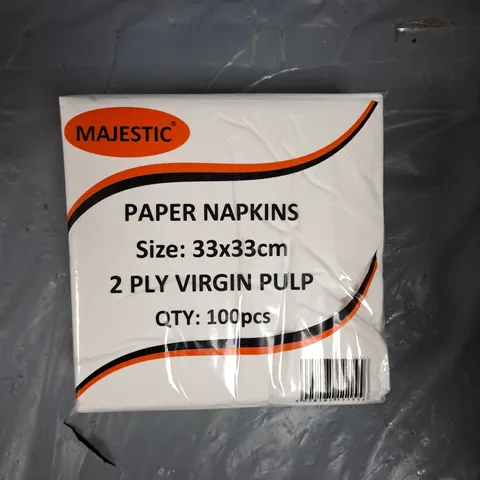 APPROXIMATELY 20 PACKS OF MAJESTIC PAPER NAPKINS - 100 NAPKINS PER PACK