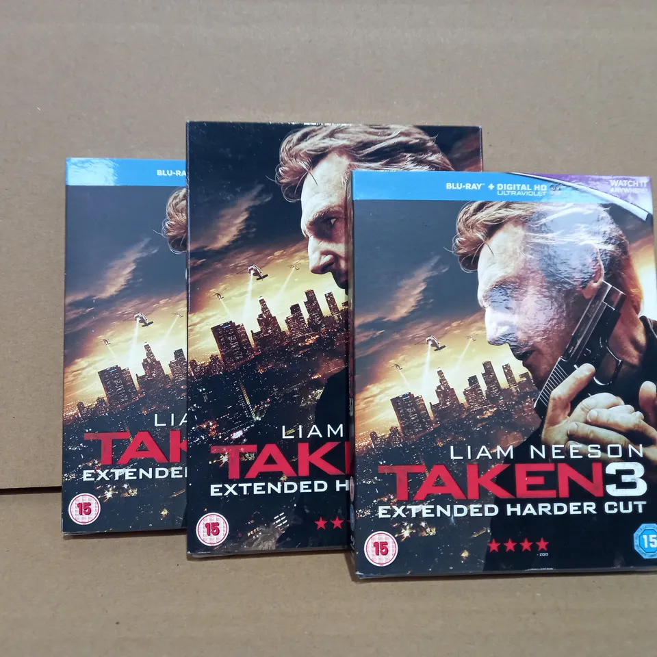 LOT OF APPROXIMATELY 19 TAKEN 3 BLU-RAYS & DVDS