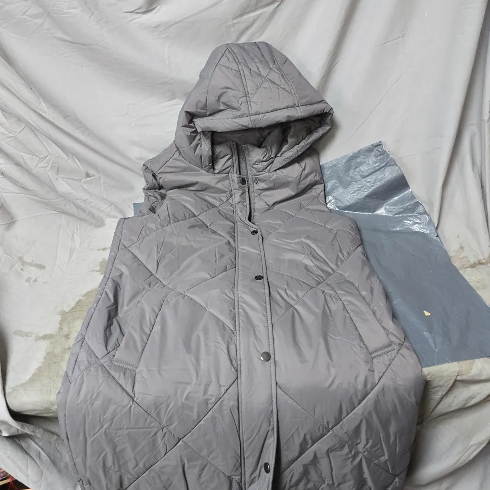 CENTIGRADE PADDED GREY SLEEVELESS HOODED JACKET SMALL